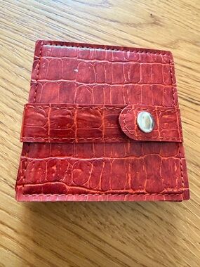 Vietri Red Croc-Embossed coasters